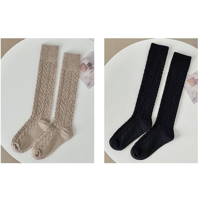 Set of 2 Pairs: Plain Knee High Socks SpreePicky