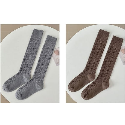 Set of 2 Pairs: Plain Knee High Socks SpreePicky