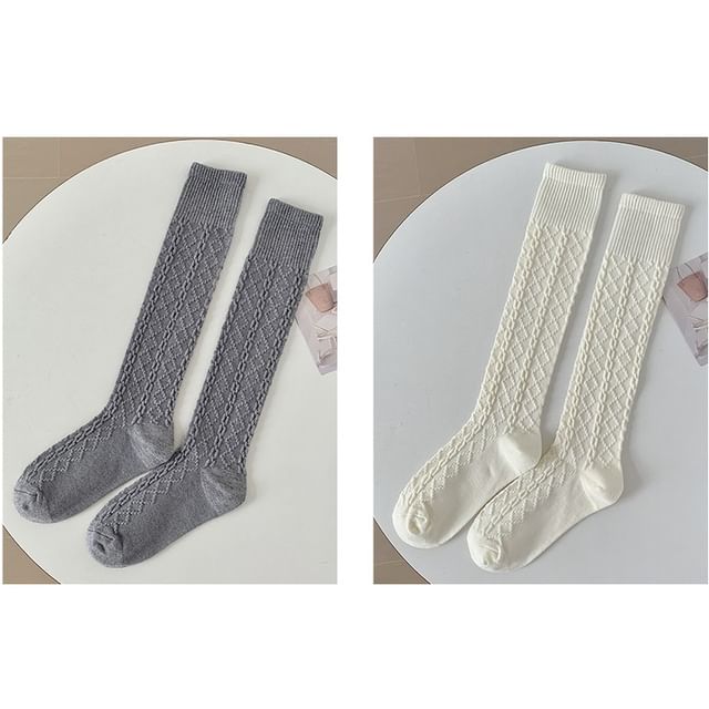 Set of 2 Pairs: Plain Knee High Socks SpreePicky