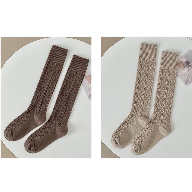 Set of 2 Pairs: Plain Knee High Socks SpreePicky