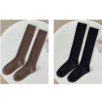 Set of 2 Pairs: Plain Knee High Socks SpreePicky