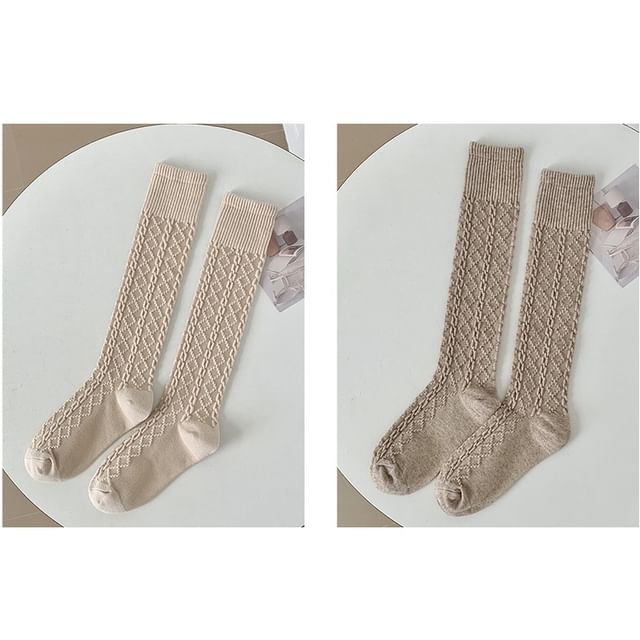 Set of 2 Pairs: Plain Knee High Socks SpreePicky