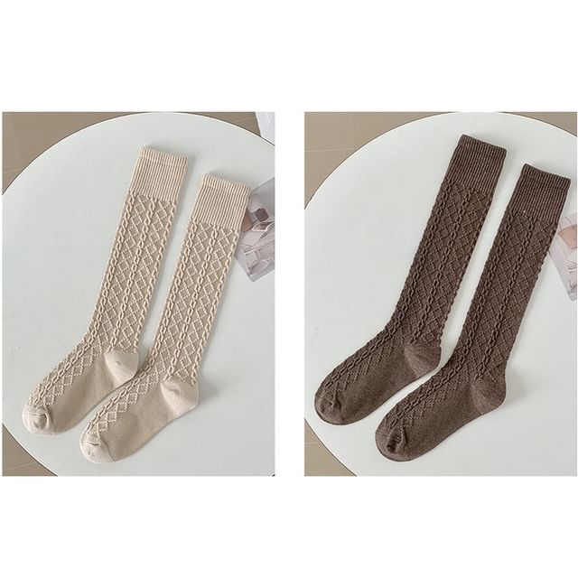 Set of 2 Pairs: Plain Knee High Socks SpreePicky