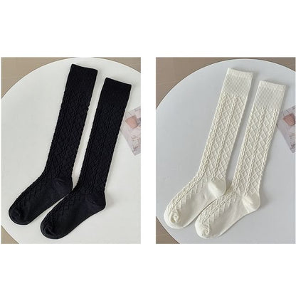 Set of 2 Pairs: Plain Knee High Socks SpreePicky