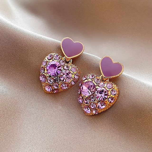 Rhinestone Alloy Drop Earring SpreePicky