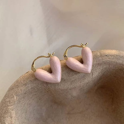 Heart Glaze Alloy Hoop Earring SpreePicky