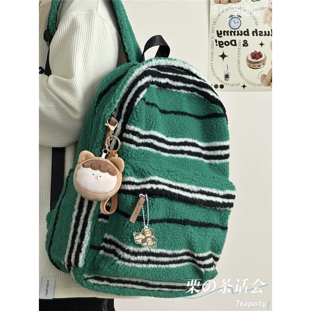 faux Shearling Plaid Backpack / Charm / Set SpreePicky