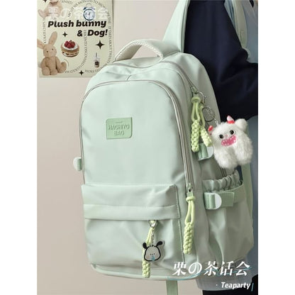 Plain Lettering Logo Laptop Backpack / Charm / Set SpreePicky