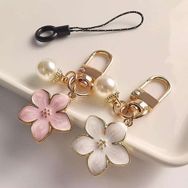 Floral Faux Pearl Phone Charm SpreePicky