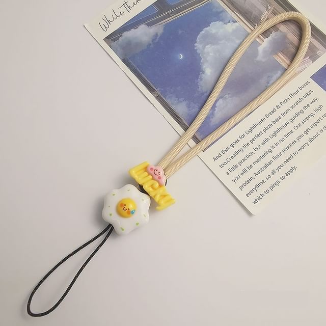 Lettering Fried Egg Phone Strap SpreePicky