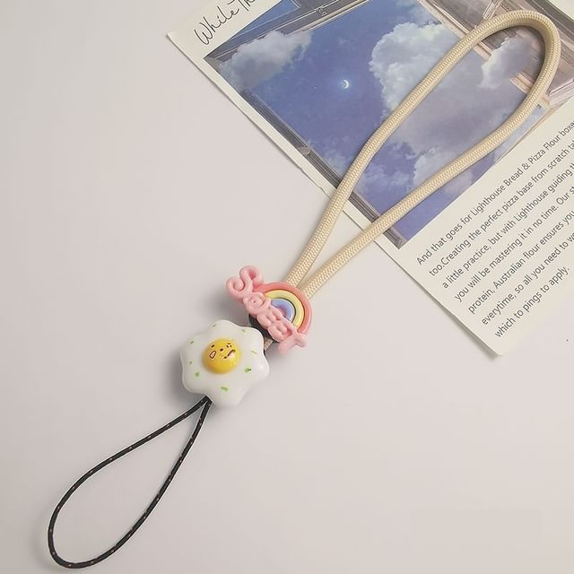 Lettering Fried Egg Phone Strap SpreePicky