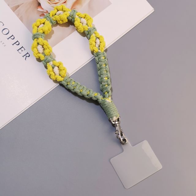 Floral Woven Phone Lanyard with Lanyard Pad SpreePicky