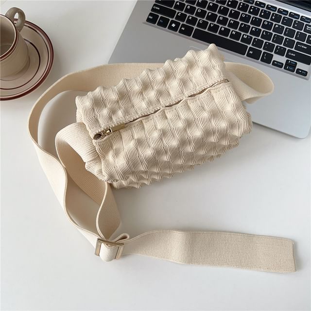 Plain Textured Knit Crossbody Bag SpreePicky