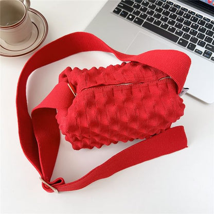 Plain Textured Knit Crossbody Bag SpreePicky