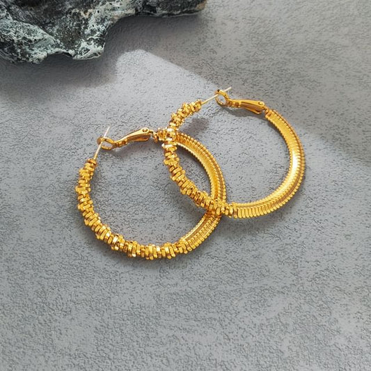 Textured Alloy Hoop Earring SpreePicky