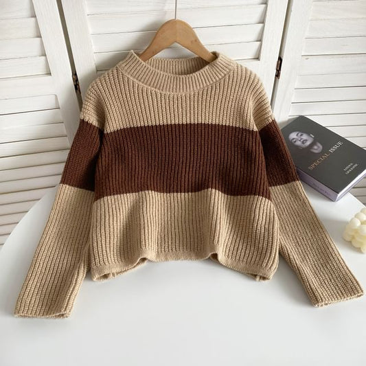 Crew Neck Two Tone Sweater mySite