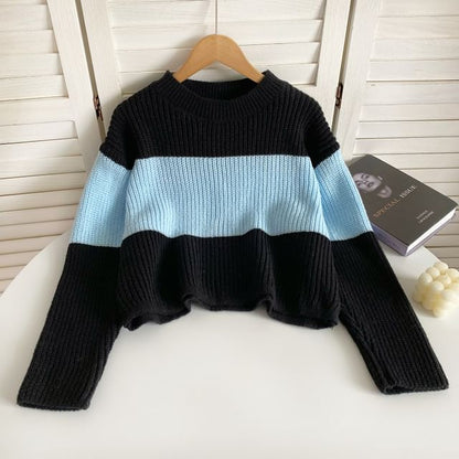 Crew Neck Two Tone Sweater mySite