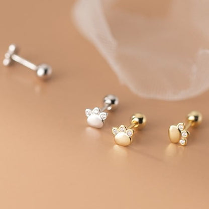 Rhinestone Paw Ear Stud mySite