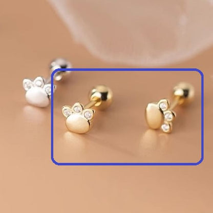 Rhinestone Paw Ear Stud mySite