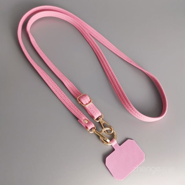 Plain Faux Leather Phone Lanyard SpreePicky