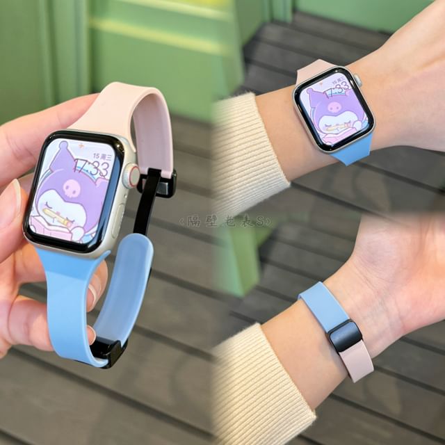 Two-Tone Silicone Magnetic Apple Watch Band SpreePicky