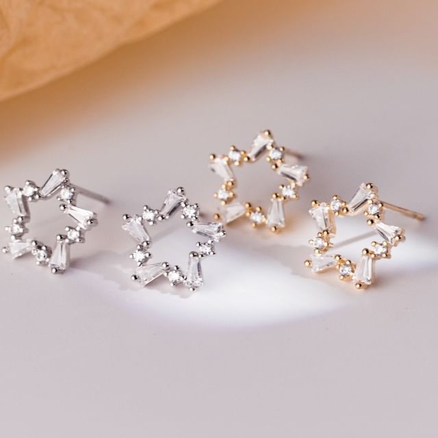 Star Rhinestone Sterling Silver Stud Earring mySite