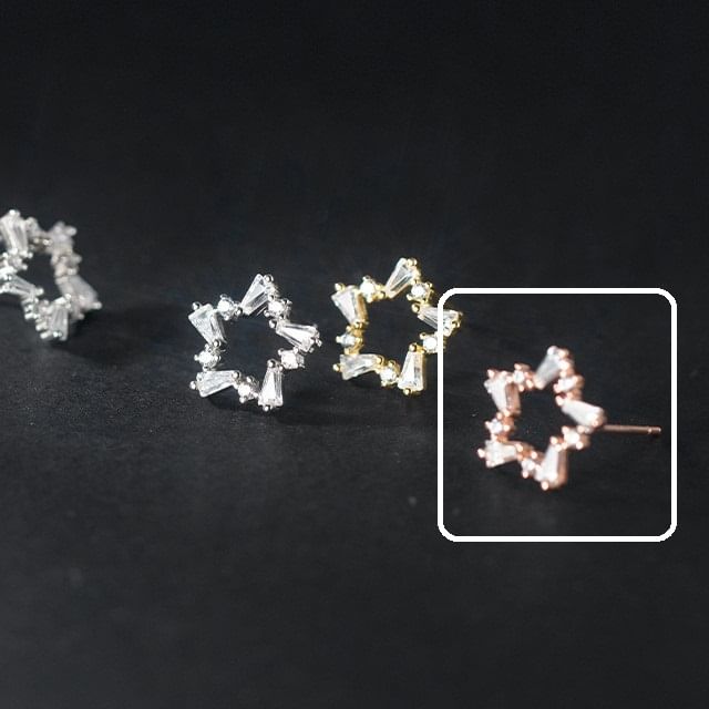 Star Rhinestone Sterling Silver Stud Earring mySite