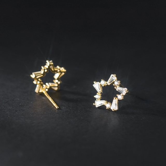 Star Rhinestone Sterling Silver Stud Earring mySite