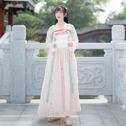 Floral Embroidered Hanfu Costume Set SpreePicky