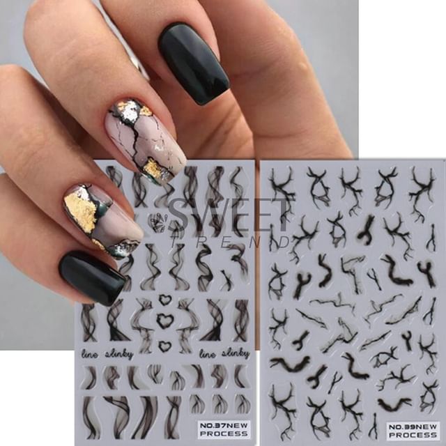 Marble Print Nail Art Stickers SpreePicky