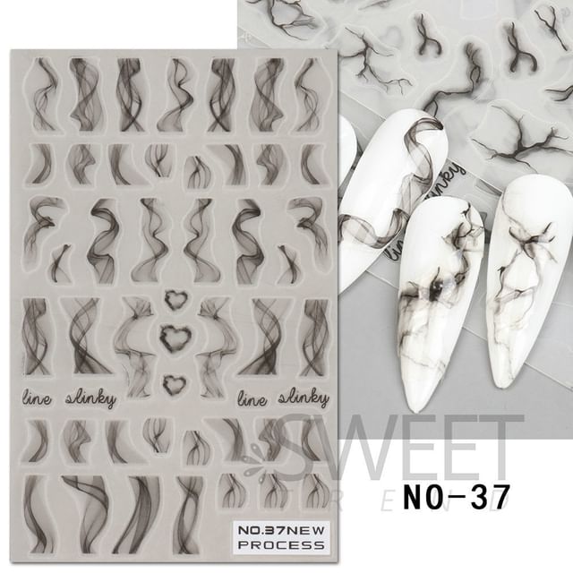 Marble Print Nail Art Stickers SpreePicky