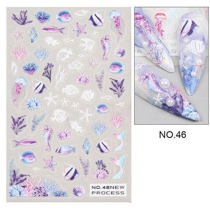 Marble Print Nail Art Stickers SpreePicky