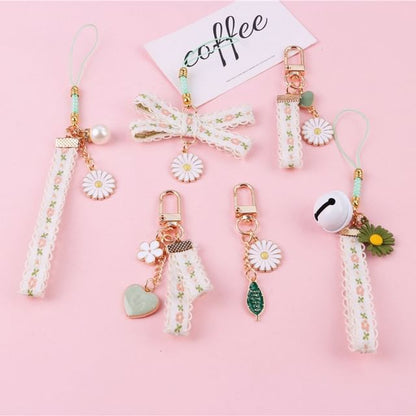 Floral Lace Alloy Bag Charm Keyring (Various Designs) SpreePicky