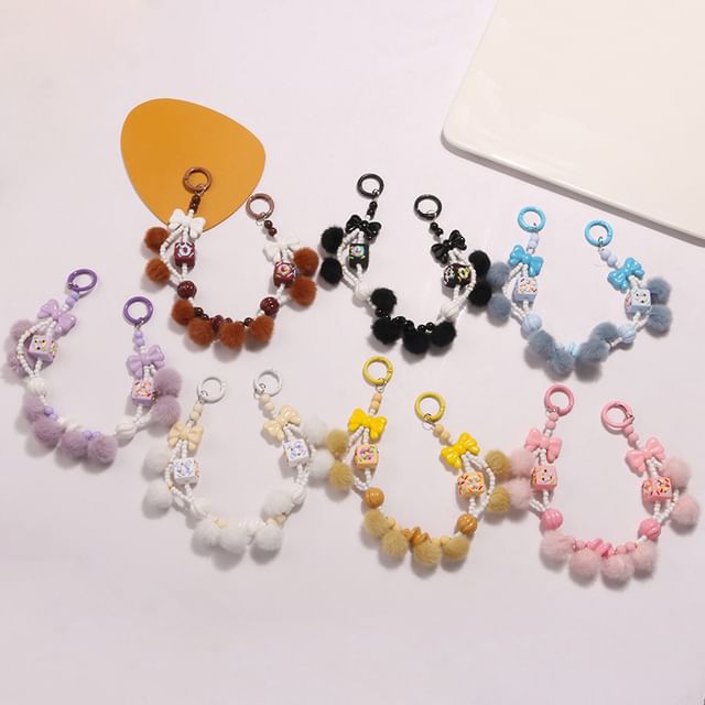 Bow Pom Pom Bag Charm SpreePicky