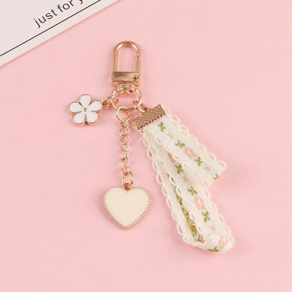 Floral Lace Alloy Bag Charm Keyring (Various Designs) SpreePicky