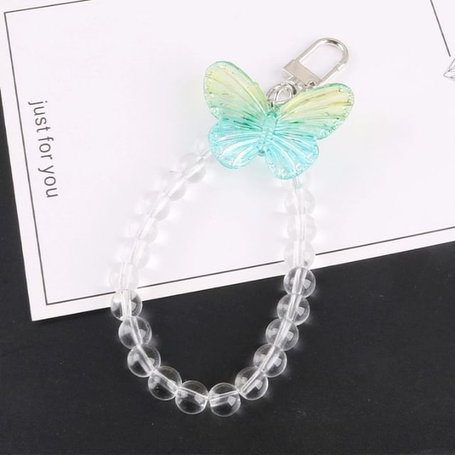 Butterfly Acrylic Bead Bag Charm Keyring SpreePicky