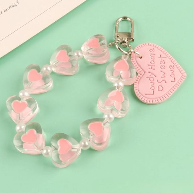 Heart Acrylic Bag Charm Keyring SpreePicky