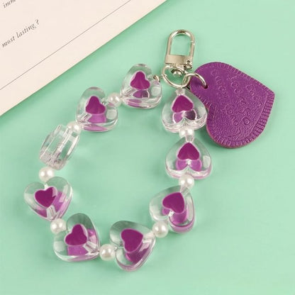 Heart Acrylic Bag Charm Keyring SpreePicky