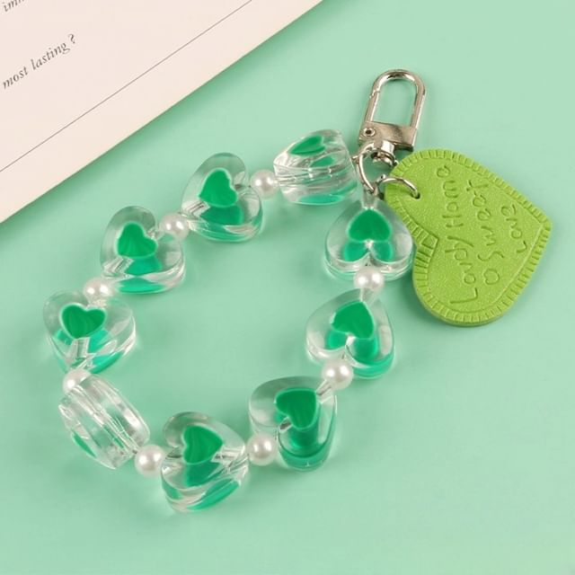 Heart Acrylic Bag Charm Keyring SpreePicky