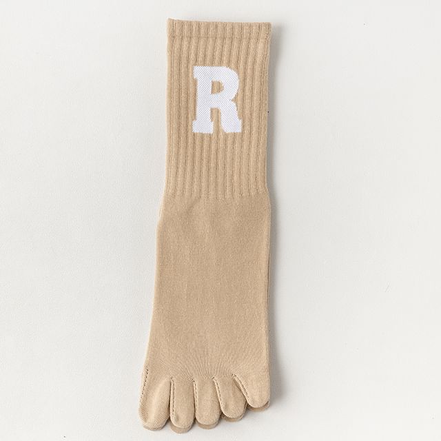 Anti-Slip Letter Embroidered Toe Socks SpreePicky