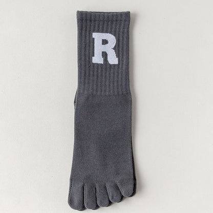 Anti-Slip Letter Embroidered Toe Socks SpreePicky