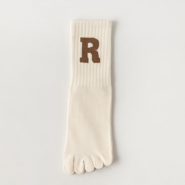 Anti-Slip Letter Embroidered Toe Socks SpreePicky