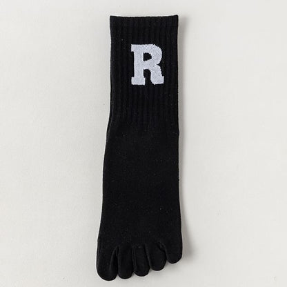 Anti-Slip Letter Embroidered Toe Socks SpreePicky