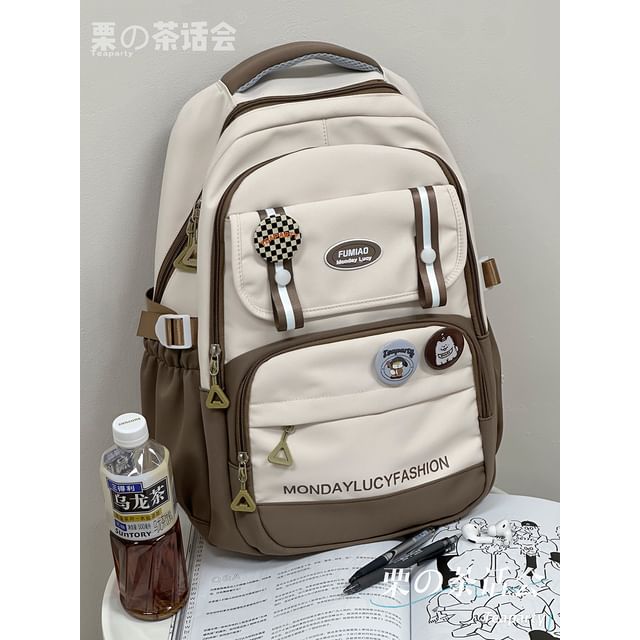 Lettering Print Flap Backpack / Crossbody Tote Bag SpreePicky