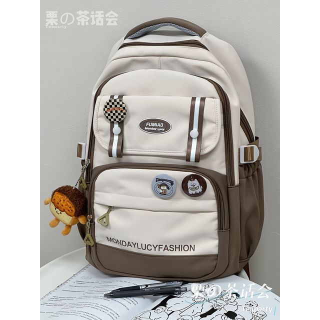 Lettering Print Flap Backpack / Crossbody Tote Bag SpreePicky