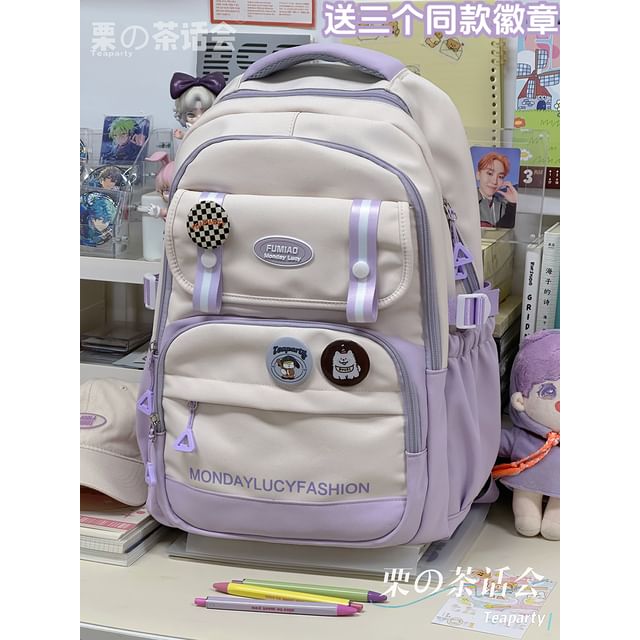 Lettering Print Flap Backpack / Crossbody Tote Bag SpreePicky