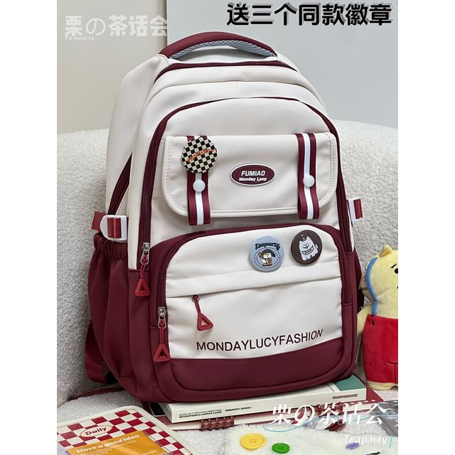 Lettering Print Flap Backpack / Crossbody Tote Bag SpreePicky