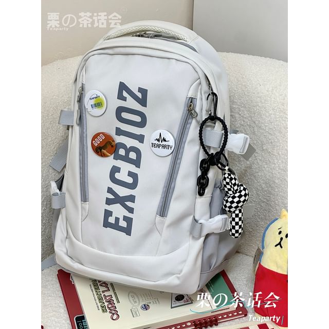 Lettering Print Buckle Backpack SpreePicky