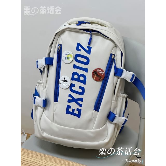 Lettering Print Buckle Backpack SpreePicky