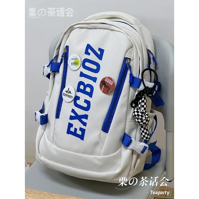 Lettering Print Buckle Backpack SpreePicky